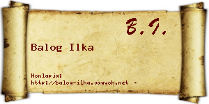 Balog Ilka névjegykártya